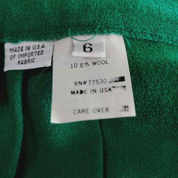 PINE PLACE VINTAGE EMERALD GREEN WOOL KNIFE PLEATED SKIRT SIZE 6 NWT - Picture 5 of 6